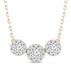 Thumbnail Image 1 of Memories, Moments, Magic Diamond Three-Stone Halo Necklace 1/2 ct tw 10K Yellow Gold 18.75&quot;
