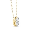 Thumbnail Image 2 of Memories, Moments, Magic Diamond Three-Stone Halo Necklace 1/2 ct tw 10K Yellow Gold 18.75&quot;