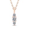 Thumbnail Image 1 of Memories Moments Magic Diamond Three-Stone Vertical Necklace 1/3 ct tw 10K Rose Gold 18&quot;