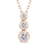 Thumbnail Image 1 of Memories Moments Magic Diamond Three-Stone Vertical Necklace 1/4 ct tw 10K Rose Gold 18"