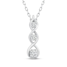 Memories Moments Magic Diamond Twist Necklace 1/10 ct tw Sterling Silver 18"