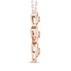 Thumbnail Image 2 of Memories Moments Magic Diamond Three-Stone Heart Vertical Necklace 1/8 ct tw 10K Rose Gold 18&quot;
