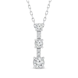 Memories Moments Magic Diamond Station Drop Necklace 1/3 ct tw 10K White Gold 18"