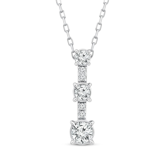 Memories Moments Magic Diamond Station Drop Necklace 1/3 ct tw 10K White Gold 18"