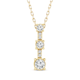 Memories Moments Magic Diamond Station Drop Necklace 1/3 ct tw 10K Yellow Gold 18"