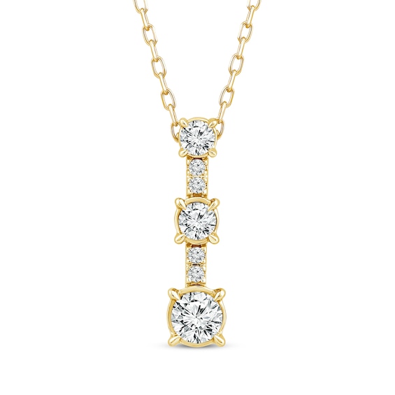 Memories Moments Magic Diamond Station Drop Necklace 1/3 ct tw 10K Yellow Gold 18"