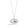 Thumbnail Image 0 of True Fans New England Patriots Diamond Accent Football Necklace in Sterling Silver