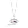 Thumbnail Image 1 of True Fans New England Patriots Diamond Accent Football Necklace in Sterling Silver