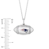 Thumbnail Image 1 of True Fans New England Patriots Diamond Accent Football Necklace in Sterling Silver
