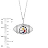 Thumbnail Image 2 of True Fans Pittsburgh Steelers Diamond Accent Football Necklace in Sterling Silver