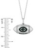 Thumbnail Image 2 of True Fans Green Bay Packers Diamond Accent Football Necklace in Sterling Silver