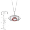 Thumbnail Image 2 of True Fans Chicago Bears Diamond Accent Football Necklace in Sterling Silver