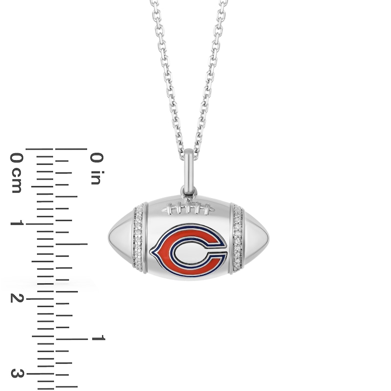 Main Image 2 of True Fans Chicago Bears Diamond Accent Football Necklace in Sterling Silver