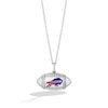 Thumbnail Image 1 of True Fans Buffalo Bills Diamond Accent Football Necklace in Sterling Silver
