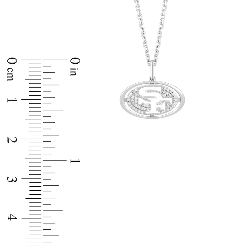 Main Image 2 of True Fans San Francisco 49ers 1/10 CT. T.W. Diamond Logo Necklace in Sterling Silver