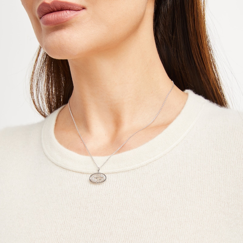 Main Image 3 of True Fans San Francisco 49ers 1/10 CT. T.W. Diamond Logo Necklace in Sterling Silver