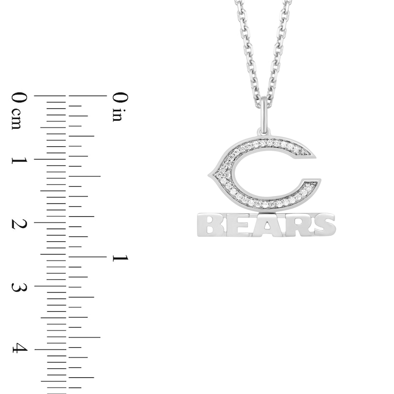 Main Image 2 of True Fans Chicago Bears 1/10 CT. T.W. Diamond Logo Necklace in Sterling Silver