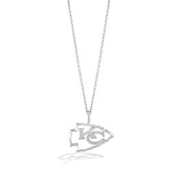 True Fans Kansas City Chiefs 1/10 CT. T.W. Diamond Logo Necklace in Sterling Silver