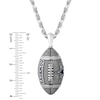 Thumbnail Image 3 of True Fans Dallas Cowboys 1/20 CT. T.W. Diamond Vertical Football Necklace in Sterling Silver
