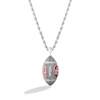 Thumbnail Image 0 of True Fans San Francisco 49ers 1/20 CT. T.W. Diamond Vertical Football Necklace in Sterling Silver