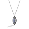 Thumbnail Image 1 of True Fans New York Giants 1/20 CT. T.W. Diamond Vertical Football Necklace in Sterling Silver