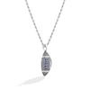 Thumbnail Image 1 of True Fans Buffalo Bills 1/20 CT. T.W. Diamond Vertical Football Necklace in Sterling Silver