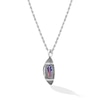 Thumbnail Image 2 of True Fans Buffalo Bills 1/20 CT. T.W. Diamond Vertical Football Necklace in Sterling Silver