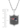 Thumbnail Image 3 of True Fans New England Patriots 1/5 CT. T.W. Diamond and Enamel Reversible Shield Necklace in Sterling Silver