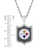 Thumbnail Image 3 of True Fans Pittsburgh Steelers 1/5 CT. T.W. Diamond and Enamel Reversible Shield Necklace in Sterling Silver
