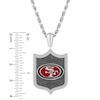 Thumbnail Image 3 of True Fans San Francisco 49ers 1/5 CT. T.W. Diamond and Enamel Reversible Shield Necklace in Sterling Silver