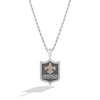 Thumbnail Image 0 of True Fans New Orleans Saints 1/5 CT. T.W. Diamond and Enamel Reversible Shield Necklace in Sterling Silver