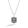 Thumbnail Image 1 of True Fans New Orleans Saints 1/5 CT. T.W. Diamond and Enamel Reversible Shield Necklace in Sterling Silver