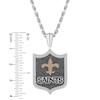 Thumbnail Image 2 of True Fans New Orleans Saints 1/5 CT. T.W. Diamond and Enamel Reversible Shield Necklace in Sterling Silver