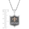Thumbnail Image 3 of True Fans New Orleans Saints 1/5 CT. T.W. Diamond and Enamel Reversible Shield Necklace in Sterling Silver