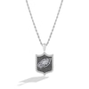 Thumbnail Image 0 of True Fans Philadelphia Eagles 1/5 CT. T.W. Diamond and Enamel Reversible Shield Necklace in Sterling Silver