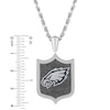 Thumbnail Image 2 of True Fans Philadelphia Eagles 1/5 CT. T.W. Diamond and Enamel Reversible Shield Necklace in Sterling Silver