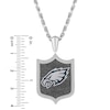 Thumbnail Image 3 of True Fans Philadelphia Eagles 1/5 CT. T.W. Diamond and Enamel Reversible Shield Necklace in Sterling Silver