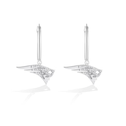 True Fans New England Patriots 1/10 CT. T.W. Diamond Logo Earrings in Sterling Silver