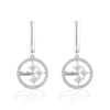 Thumbnail Image 1 of True Fans Pittsburgh Steelers 1/10 CT. T.W. Diamond Logo Earrings in Sterling Silver