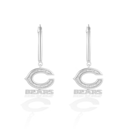 True Fans Chicago Bears 1/10 CT. T.W. Diamond Logo Earrings in Sterling Silver