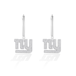 True Fans New York Giants 1/10 CT. T.W. Diamond Logo Earrings in Sterling Silver