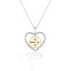 Thumbnail Image 0 of True Fans Pittsburgh Steelers 1/10 CT. T.W. Diamond Heart Necklace in Sterling Silver & 10K Yellow Gold