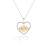 Thumbnail Image 1 of True Fans San Francisco 49ers 1/10 CT. T.W. Diamond Heart Necklace in Sterling Silver & 10K Yellow Gold