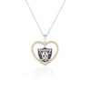 Thumbnail Image 1 of True Fans Las Vegas Raiders 1/10 CT. T.W. Diamond Heart Necklace in Sterling Silver & 10K Yellow Gold