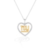 Thumbnail Image 1 of True Fans New York Giants 1/10 CT. T.W. Diamond Heart Necklace in Sterling Silver & 10K Yellow Gold
