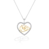 Thumbnail Image 1 of True Fans Kansas City Chiefs 1/10 CT. T.W. Diamond Heart Necklace in Sterling Silver & 10K Yellow Gold
