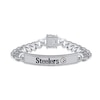 Thumbnail Image 1 of True Fans Pittsburgh Steelers 1/6 CT. T.W. Diamond Logo ID Bracelet in Sterling Silver