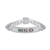 Thumbnail Image 1 of True Fans San Francisco 49ers 1/6 CT. T.W. Diamond Logo ID Bracelet in Sterling Silver