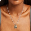 Thumbnail Image 3 of True Fans Philadelphia Eagles 3/8 CT. T.W. Black Diamond and Enamel Reversible Shield Necklace in 10K Yellow Gold & Sterling Silver