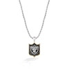 Thumbnail Image 1 of True Fans Las Vegas Raiders 3/8 CT. T.W. Black Diamond and Enamel Reversible Shield Necklace in 10K Yellow Gold & Sterling Silver